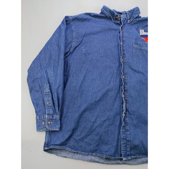 Mens Harriton NEA RA 2019 Houston Button Down Denim Shirt Size 2XL XXL Blue - Picture 3 of 10